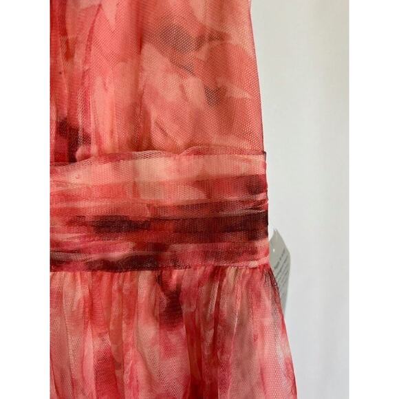 Eliza J Dress Overlay Sleeveless Halter Top A Line V Neck Gauzy Size 6 MSRP $156 - Picture 5 of 9